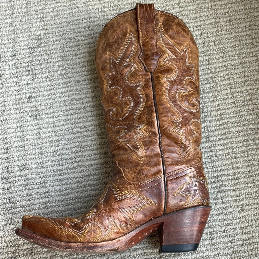 Brown Leather Cowboy Boots - Picture 7 of 11